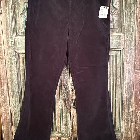 Free People NWT In My Feelings Velvet cropped pants - Picture 2 of 5